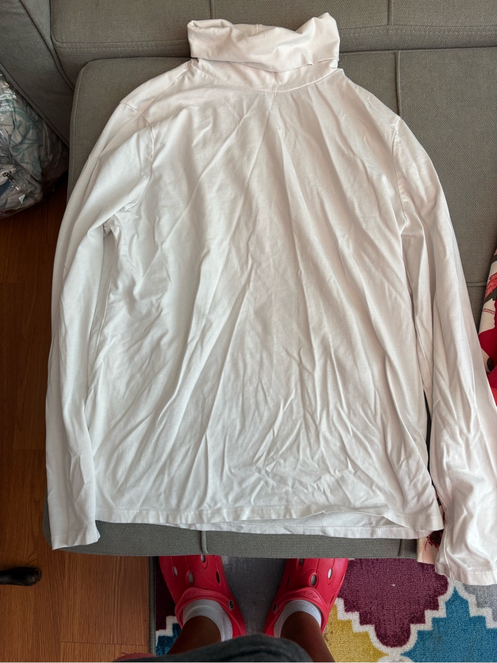 Talbots White Long-Sleeve Turtleneck Top